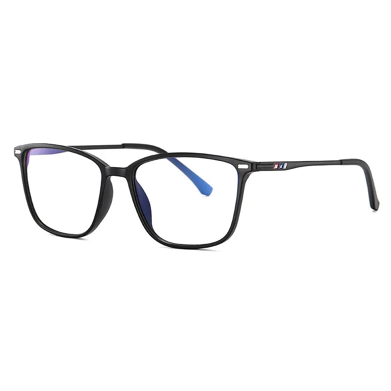 Side Blue Light Glasses Chicago All Black frame, lightweight and stylish glasses that block blue light, reduce digital eye strain, and improve focus. Ideal for screen time on computers, phones, and tablets. Discover more at www.zenluk.com