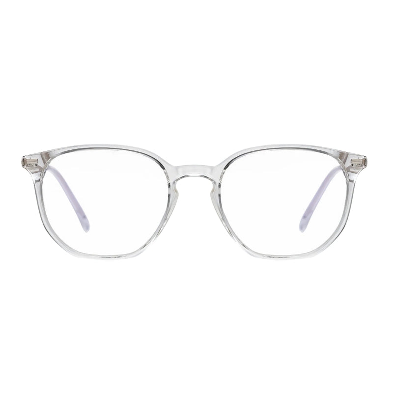 Blue Light Glasses Pop Transparent frame, stylish and modern design with UV400 protection, reduces digital eye strain, improves sleep and protects against harmful screen glare. Lightweight and perfect for all-day computer, phone or tablet use. Available at www.zenluk.com