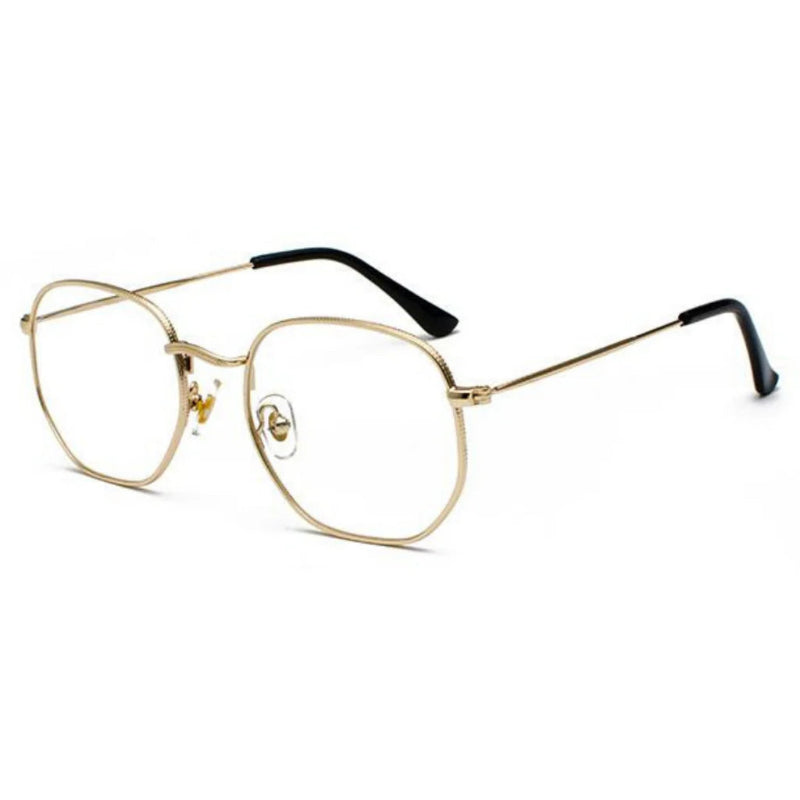 Blue Light Glasses Zoe with Black metal frame. Designed to reduce eye strain from screens and improve visual comfort. Lightweight and elegant square shape with thin, durable temples. Adjustable nose pads for a secure and comfortable fit. Clear, anti-reflective lenses block harmful blue light while maintaining style and sophistication. Ideal for use with computers, phones, and tablets. Stylish unisex design, perfect for everyday wear or professional settings. Discover more at www.zenluk.com