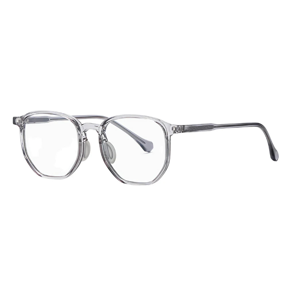 Blue Light Blocking Glasses MILION – Grey frame, ideal for screen use. Stylish and lightweight, designed to reduce eye strain. Visit: www.zenluk.com