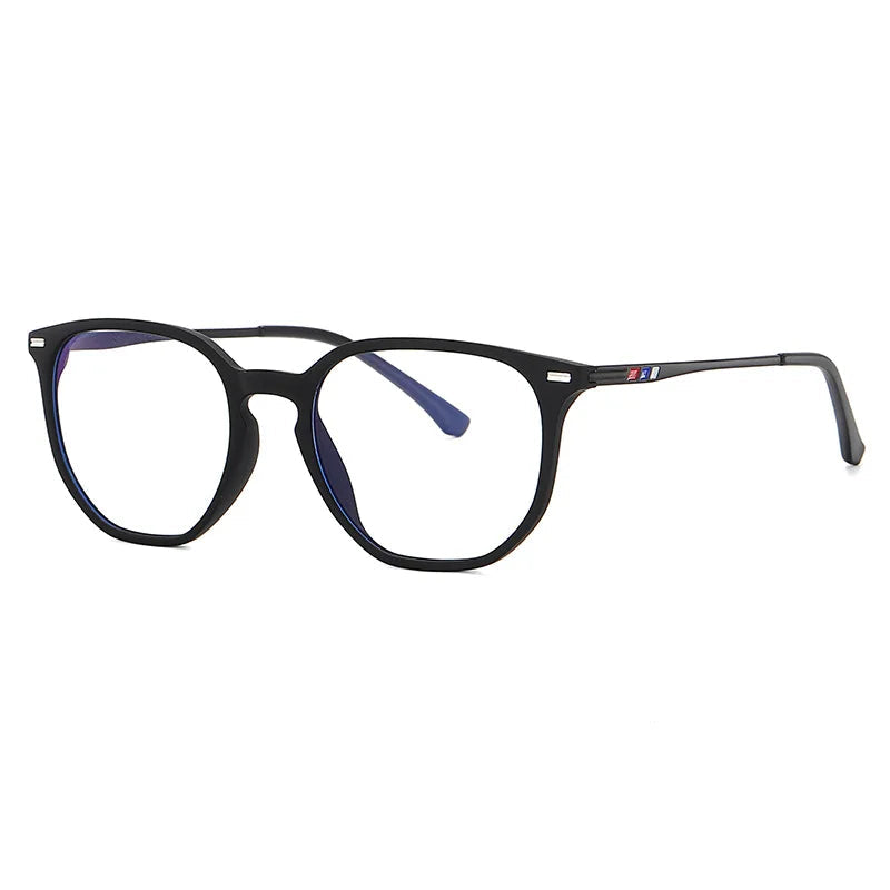 Side Blue Light Glasses Pop Black frame, stylish and modern design with UV400 protection, reduces digital eye strain, improves sleep and protects against harmful screen glare. Lightweight and perfect for all-day computer, phone or tablet use. Available at www.zenluk.com