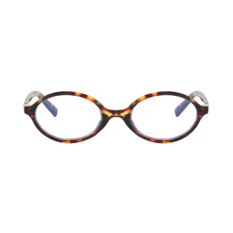 Blue Light Glasses Shine with brown tortoiseshell frame, oval-shaped design and clear blue light filter lenses. Lightweight and stylish, these glasses reduce eye strain, improve sleep, and protect your eyes from harmful screen glare. Ideal for long hours in front of computers, phones, and tablets. Comfortable for everyday wear with a premium look and smooth fit. Available now at www.zenluk.com