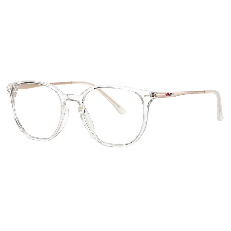 Side Blue Light Glasses Pop Transparent frame, stylish and modern design with UV400 protection, reduces digital eye strain, improves sleep and protects against harmful screen glare. Lightweight and perfect for all-day computer, phone or tablet use. Available at www.zenluk.com