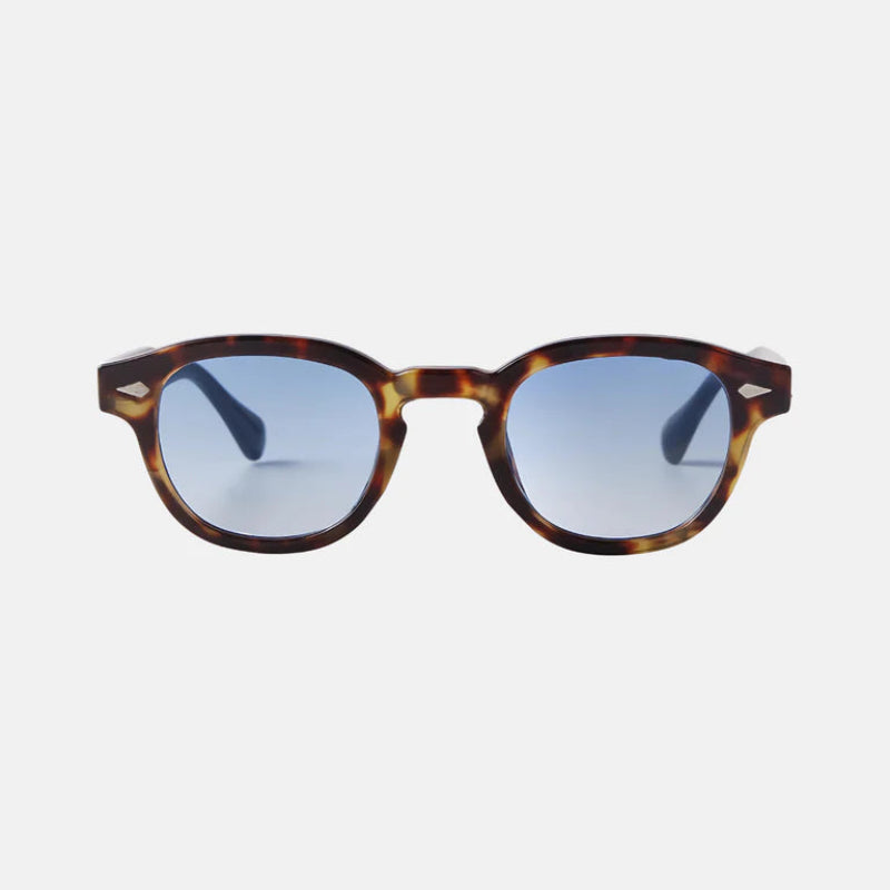 Sunglasses Raj Leopard Front Side, blue lens. Visit www.zenluk.com